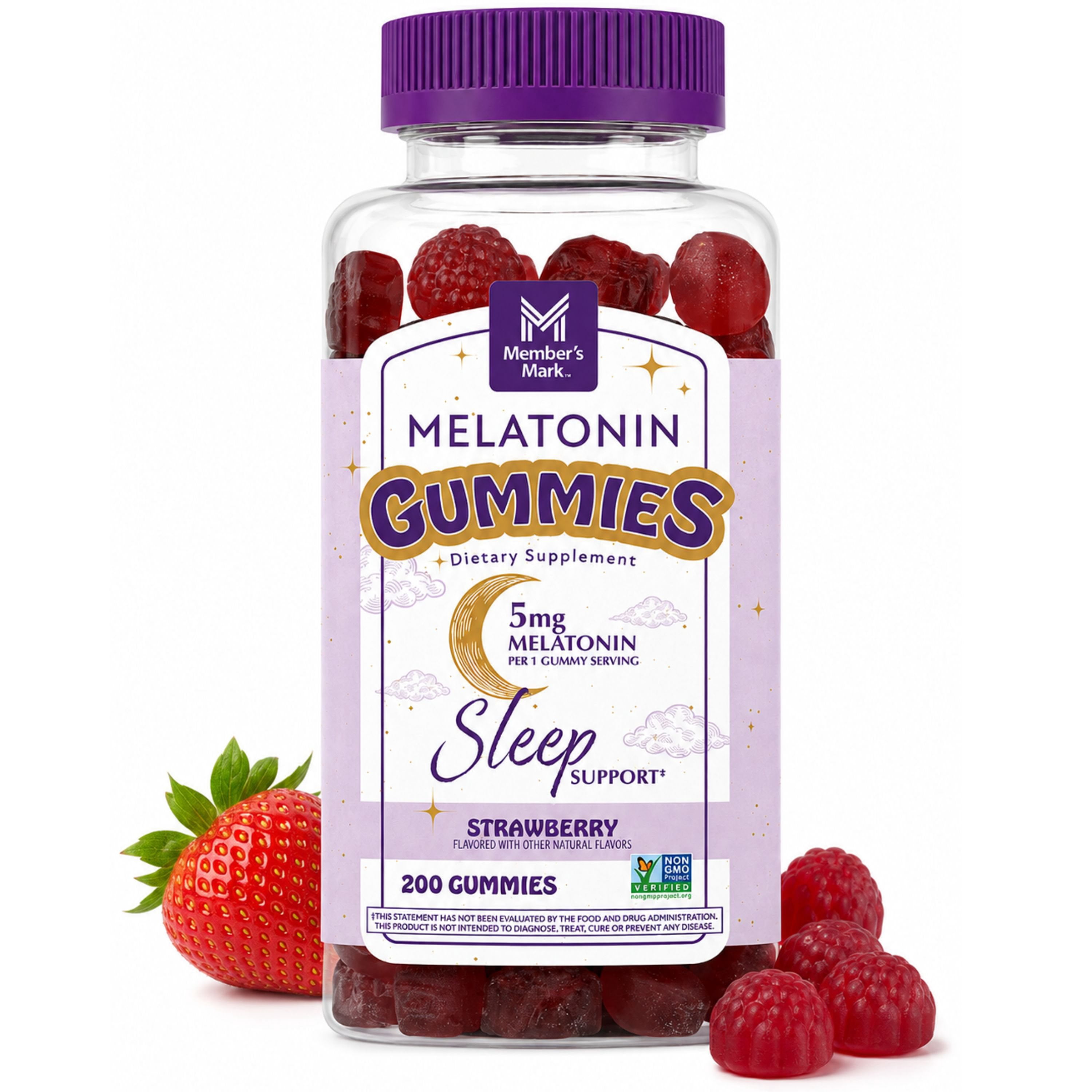 Member’s Mark Melatonin Gummies, 5 mg, Strawberry, 200 ct. - Samsclub.com
