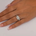 thumbnail image 4 of 1.17 CT. T.W. Princess Cut Halo Diamond Ring & Band in 14K Gold, 4 of 6