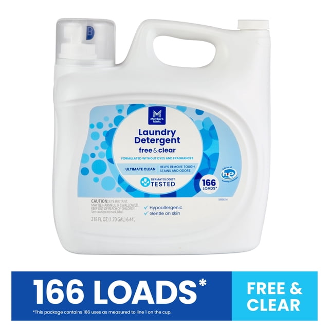 Member's Mark Laundry Detergent Ultimate Clean, Free & Clear, 166 loads, 218 fl. oz.
