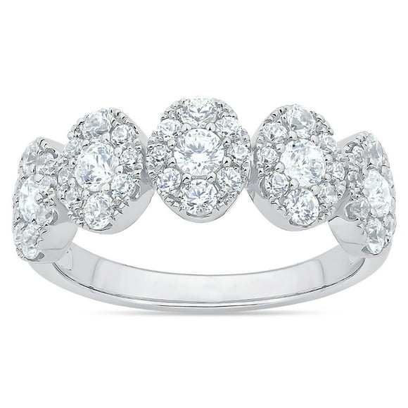 1.00 CT. T.W. Round Cut 5 Stone Halo Diamond Ring in 14K Gold