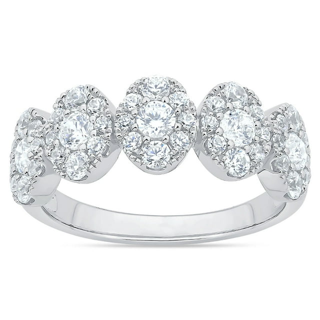 1.00 CT. T.W. Round Cut 5 Stone Halo Diamond Ring in 14K Gold