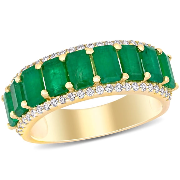 Ruby and 0.28 CT. T.W. Diamond 9-Stone Ring in 14K Gold