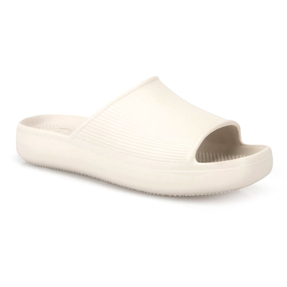 Totes Women's Ribbed Platform Slide Sandal