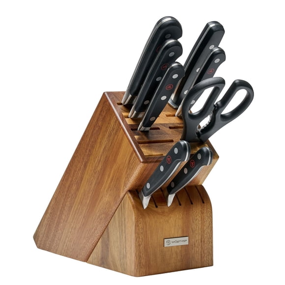 Wüsthof Classic 9-Piece Knife Block Set with Acacia Block
