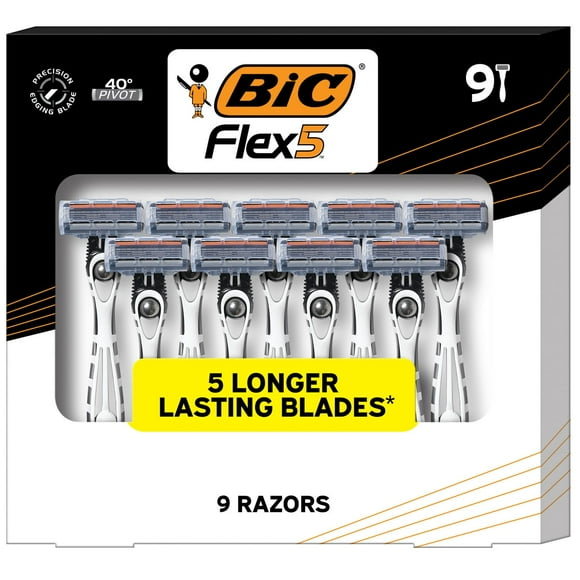 BIC Flex 5 Titanium-Coated Disposable Razor, 5 Blades, 9 ct.
