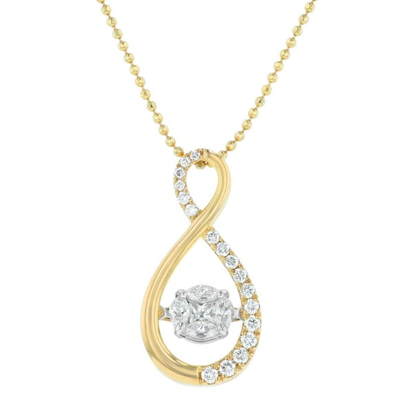 1.50 CT. T.W. Dancing Diamond Pendant in 14K Gold