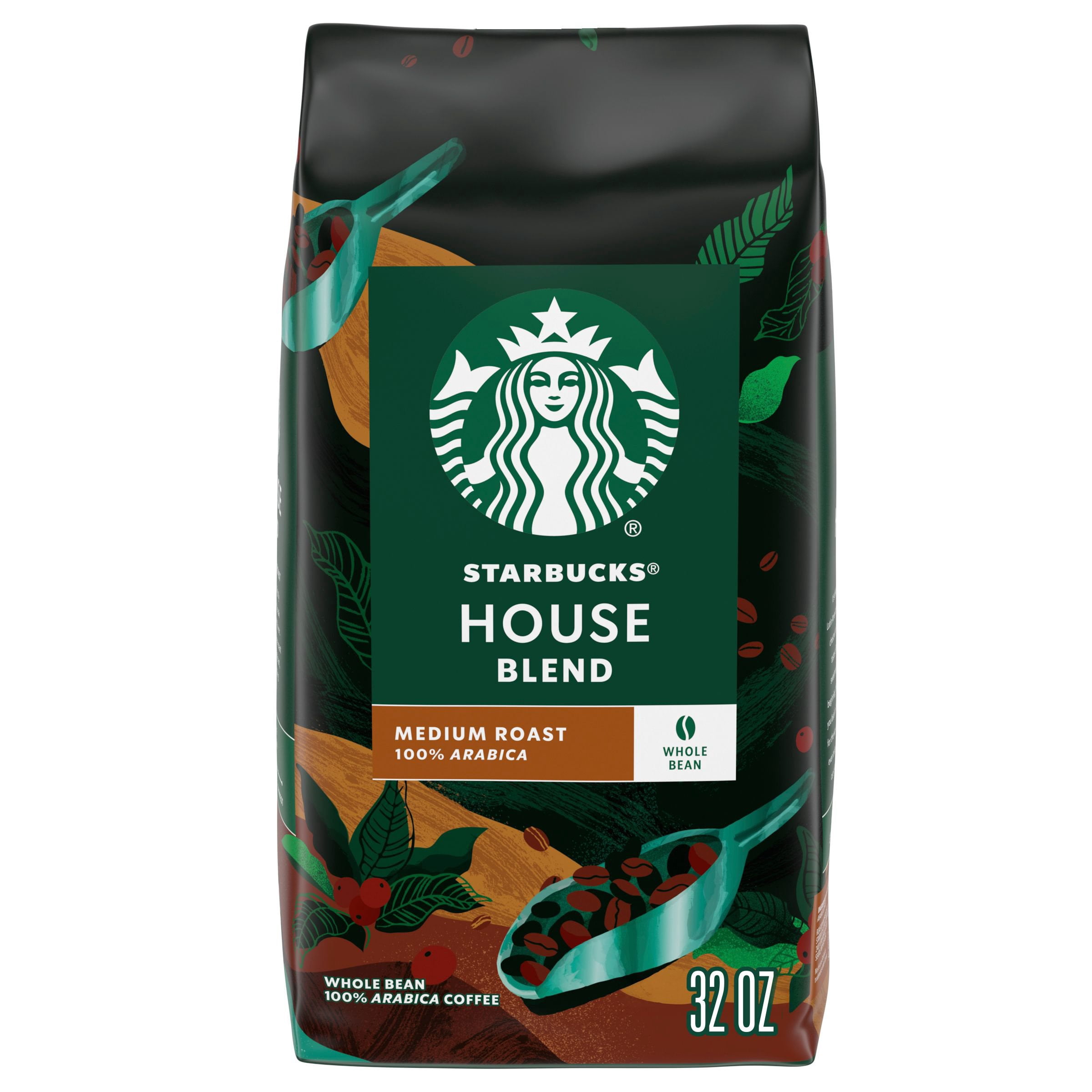 Starbucks Medium Roast Whole Bean, House Blend, 32 oz.