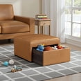 thumbnail image 1 of Studio Living Hailey Storage Ottoman in Brown Faux Leather, 1 of 8