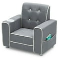thumbnail image 5 of Delta Children Chelsea Kids' Upholstered Chair with Cup Holder, Soft Grey, 5 of 6