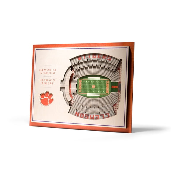 YouTheFan Clemson Tigers 17"x13" 3D 5 Layer Stadium View Wall Art