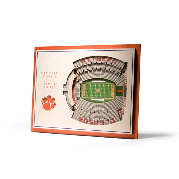 YouTheFan Clemson Tigers 17"x13" 3D 5 Layer Stadium View Wall Art