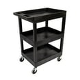 thumbnail image 2 of 24" x 18" Plastic Utility Tub Cart- Three Shelf  Black, 2 of 5