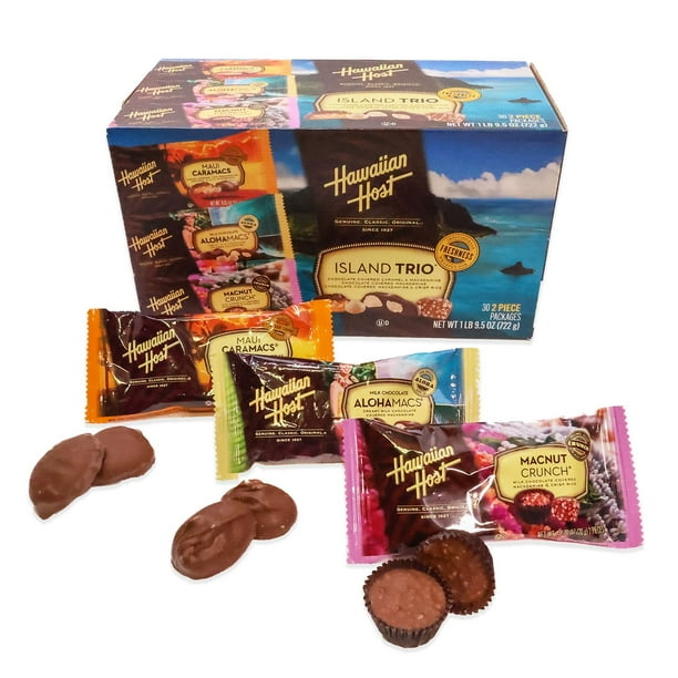 Hawaiian Host Island Trio Chocolate Covered Macadamia Nut Box, 30