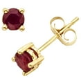 thumbnail image 1 of Round Cut Gemstone Stud Earrings in 14K Gold, 1 of 5
