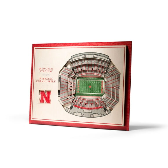 YouTheFan Nebraska Cornhuskers 17"x13" 3D 5 Layer Stadium View Wall Art