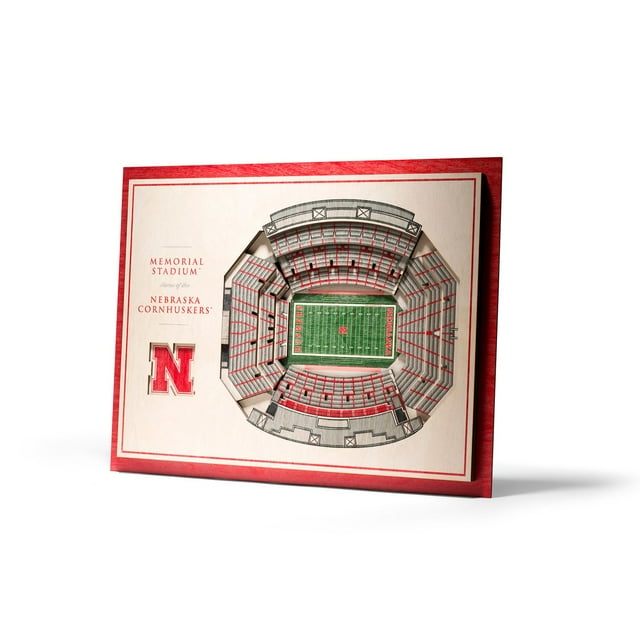 YouTheFan Nebraska Cornhuskers 17"x13" 3D 5 Layer Stadium View Wall Art
