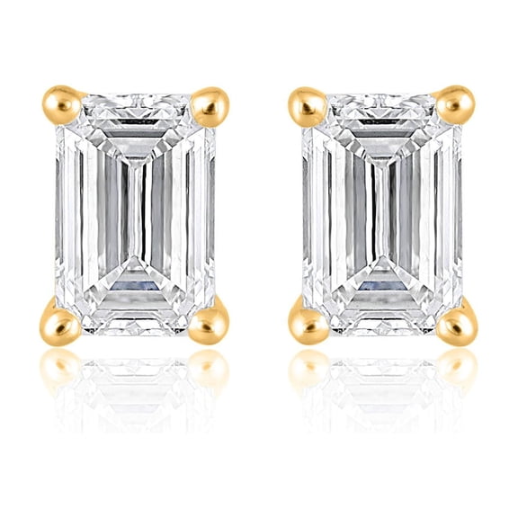 Lab Created 2.00 CT. T.W. Fancy Cut Diamond Stud Earrings in 18K Gold
