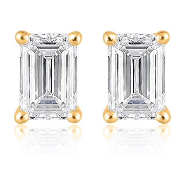Lab Created 2.00 CT. T.W. Fancy Cut Diamond Stud Earrings in 18K Gold