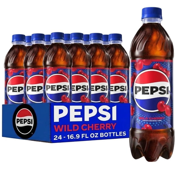 Pepsi Wild Cherry Soda Pop, 16.9 fl oz., 24 pk.