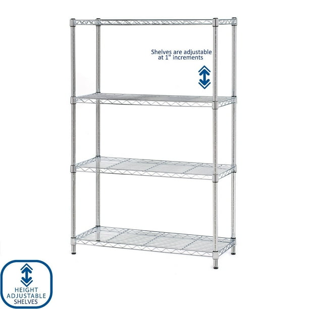 Seville Classics 4-Tier Steel Wire Shelving, 36