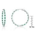thumbnail image 4 of Lab Created Gemstone Huggie Hoop Earrings in Sterling Silver, 4 of 5