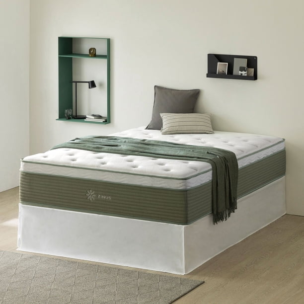ZINUS Night Therapy 14” Cooling Hybrid Mattress Set With