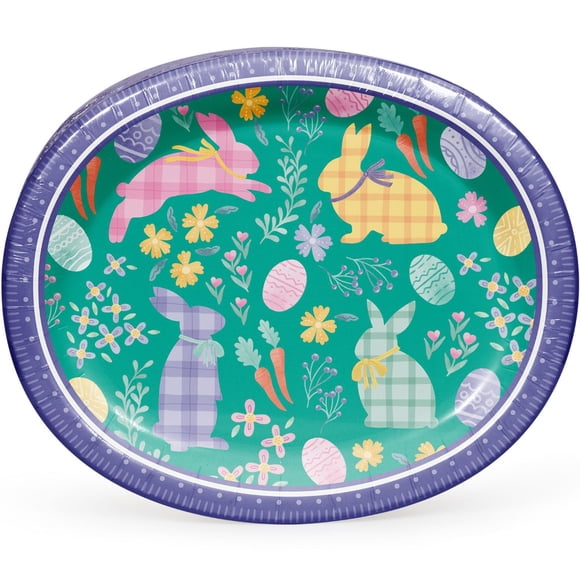 Member's Mark Easter Oval Paper Plates, 10" x 12", 50 ct.