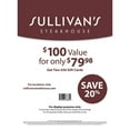 thumbnail image 2 of Sullivan's Steakhouse $100 Gift Card Multi-Pack, 2 x $50, 2 of 5