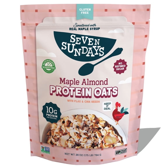 Seven Sundays Protein Oats, Maple Almond, 28 oz.