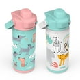 thumbnail image 3 of Zak Designs 14-oz. Stainless Steel Double Wall Beacon Straw Bottle for Kids, 2-Piece Set (Choose Color), 3 of 9