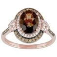 thumbnail image 1 of 14K Rose Gold Treated Oval Smokey Quartz & 0.33CT White & Brown Diamond Ring, 1 of 5