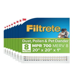 Filtrete Allergen Dust and Pollen Filter, MPR 700 MERV 8, Electrostatic Air Filter, 8 Pack