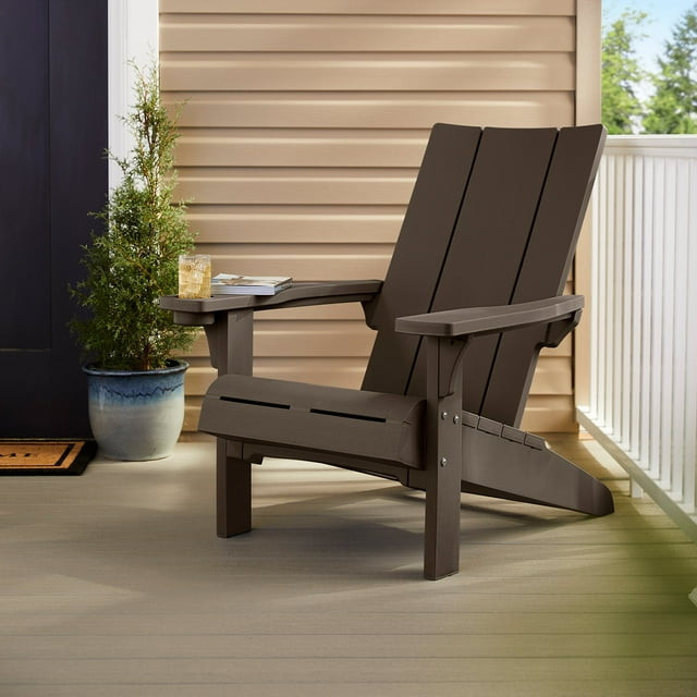 Keter Seabrook Modern Adirondack Chair with Integrated Cupholder