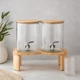 thumbnail image 3 of Member's Mark Double Glass Drink Dispenser with Rubberwood Stand, 3 of 4