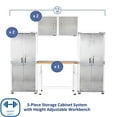thumbnail image 3 of Seville Classics UltraHD 5-Piece Storage Cabinet System with Height Adjustable Workbench, 9' Wide, 3 of 16
