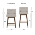 thumbnail image 4 of HH2 Home Upholstered Tapered Back Wood Adjustable Height Swivel Bar Stool, 4 of 19