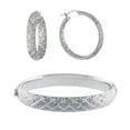 thumbnail image 1 of Hoop Earring and Bangle Bracelet Set in Sterling Silver, 1 of 7