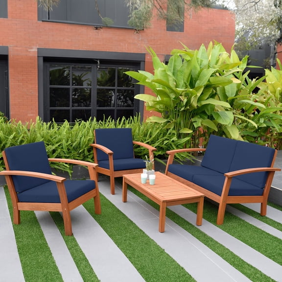 Amazonia Valencia Eucalyptus Deep Seating Set, 4pc