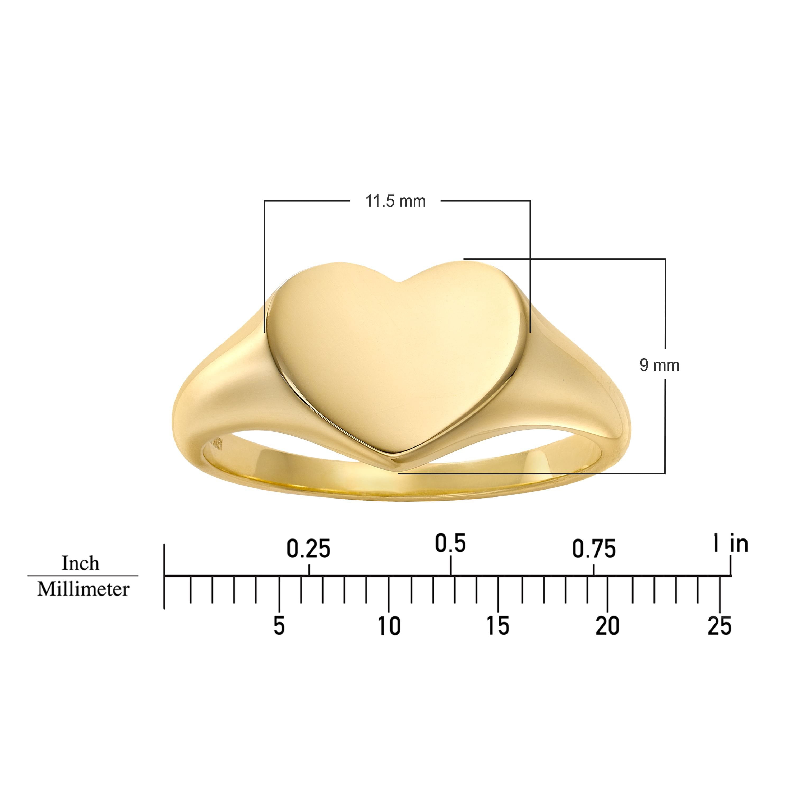 Signet Heart Shape Ring in 14K Yellow Gold - Samsclub.com