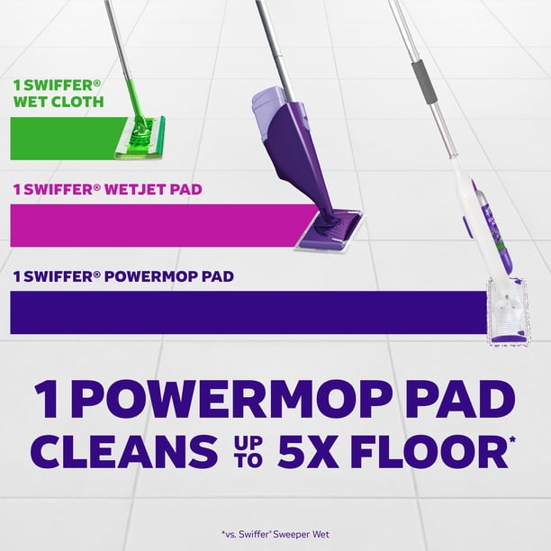 Swiffer PowerMop Multi-Surface Mopping Kit, Lavender, 8 pads + 2