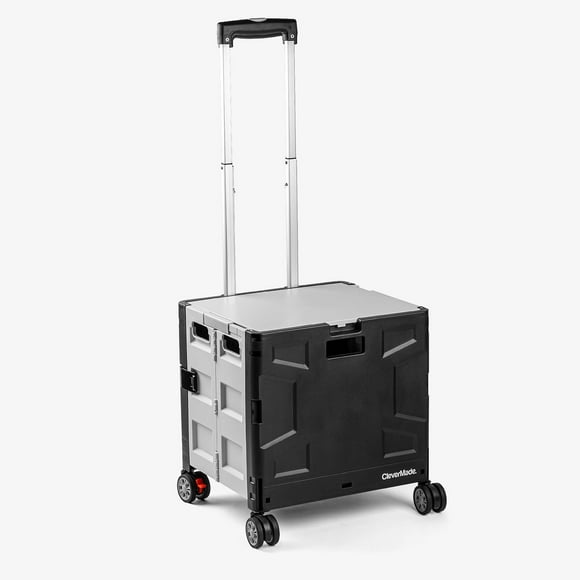 CleverMade Collapsible Wheeled Crate with Lid - 35L and 75lb Capacity