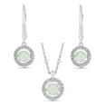 thumbnail image 1 of Round Cut Lab Created Gemstone Dancing Pendant & Earring Set in Sterling Silver, 1 of 8