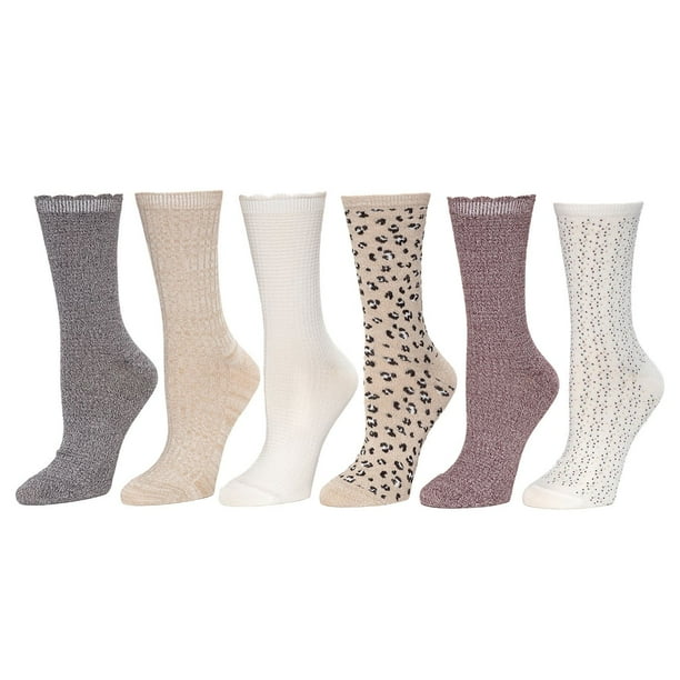Cuddl Duds Women's 6-Pack Super Soft Crew Sock