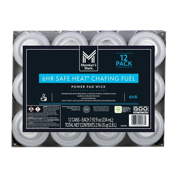 Member's Mark 6-Hour Safe Heat Chafing Fuel with PowerPad, 12 ct.