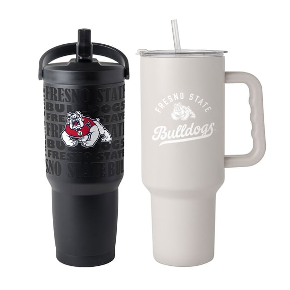 Logo Brands Fresno State Bulldogs Stainless Steel Tumbler Set