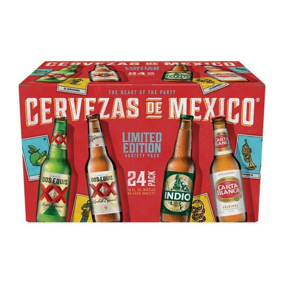 Cervezas de Mexico Lager Beer Variety Pack, 12 fl. oz. bottle, 24 pk.