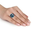 thumbnail image 7 of Cushion Cut London Blue Topaz Ring in 14K Gold, 7 of 7