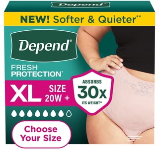 Depend Fresh Protection Incontinence Underwear for Women, Choose Size