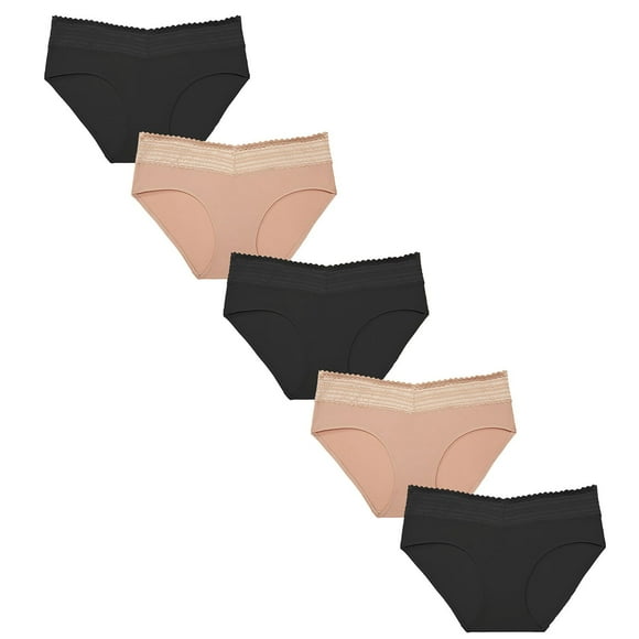 Warners Women’s 5-Pack No Pinching, No Problems Lace Waistband Hipster