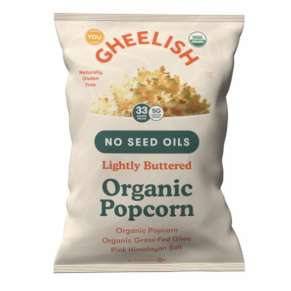 Gheelish Lightly Buttered Organic Popcorn, 8 oz.